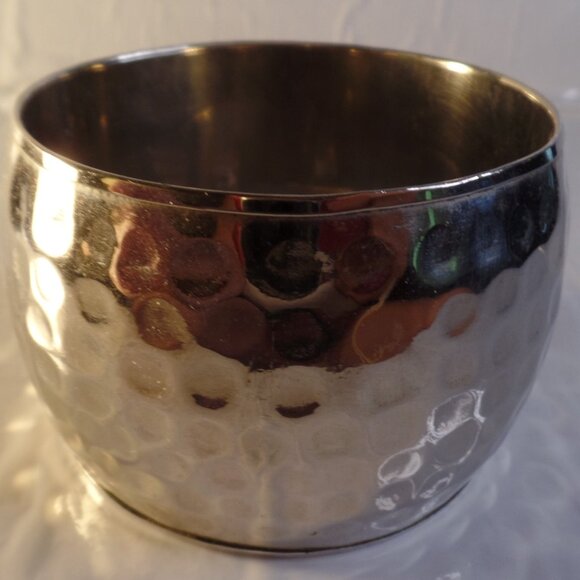 Silvertone Cuff Bracelet Apx 3" Wide Suited for a 7" Wrist or Smaller Heart Logo - Picture 5 of 7